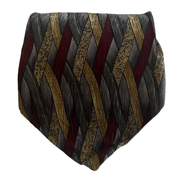 Cocktail Collection Brandy As Seen Under the Microscope Burgundy Gray Tan Tie - Picture 2 of 8